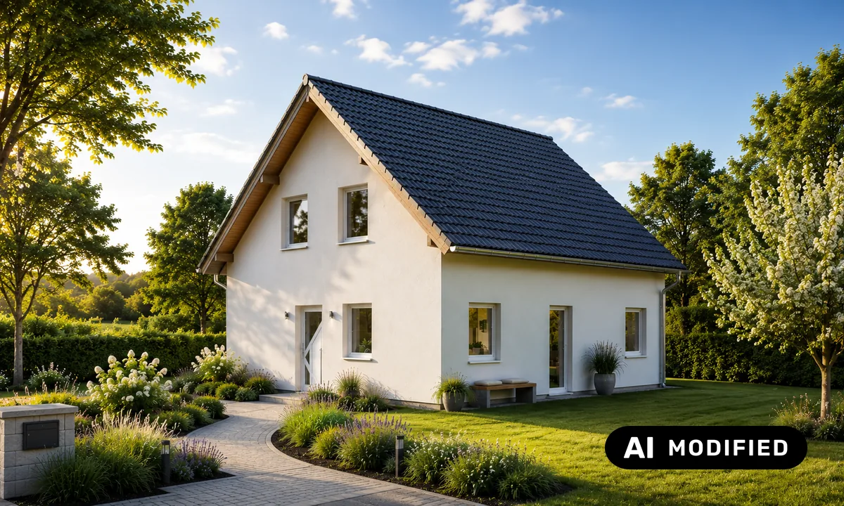 Das Einfamilienhaus Encore von der Gartenseite