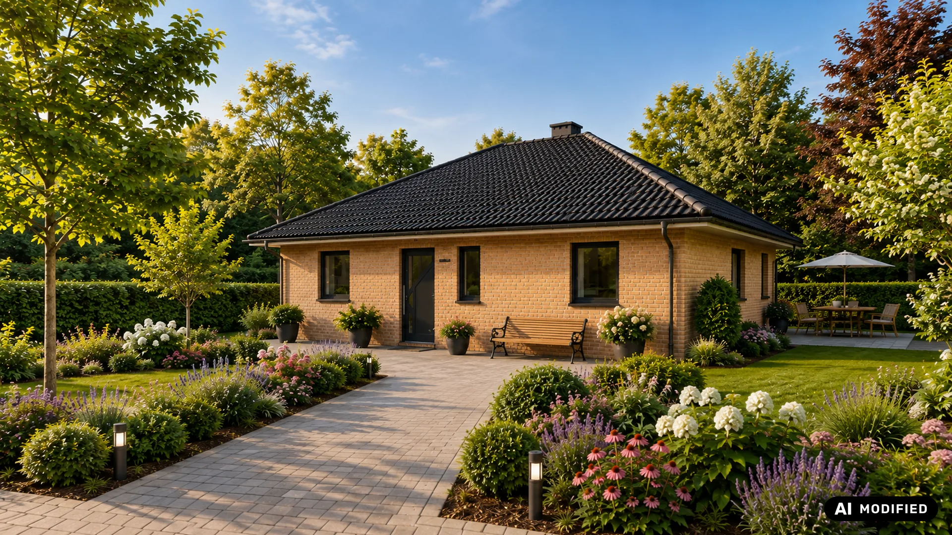 Der Bungalow Legato von der Straßenseite