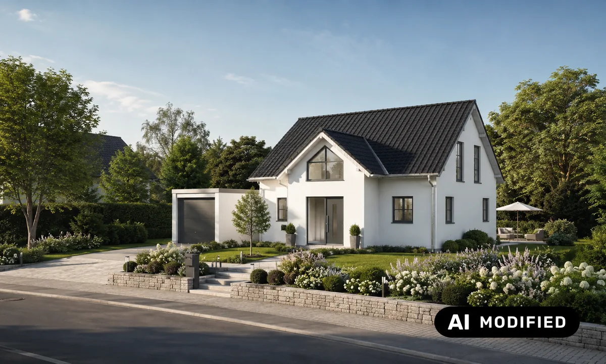 Frontansicht des Einfamilienhauses Opus