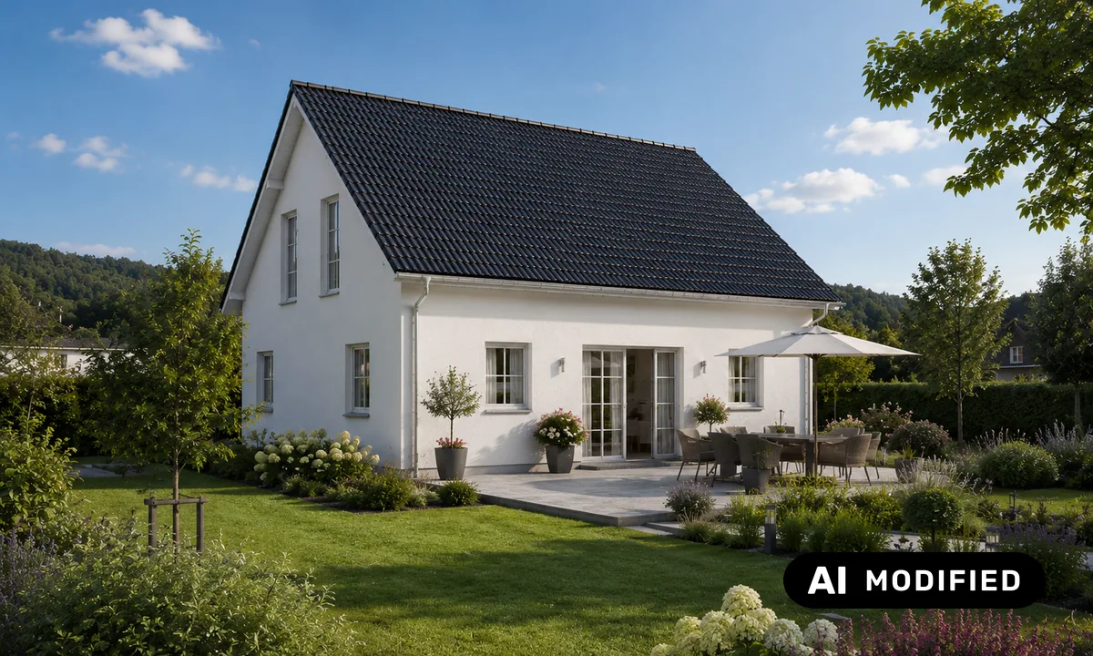 Gartenansicht des Einfamilienhauses Opus