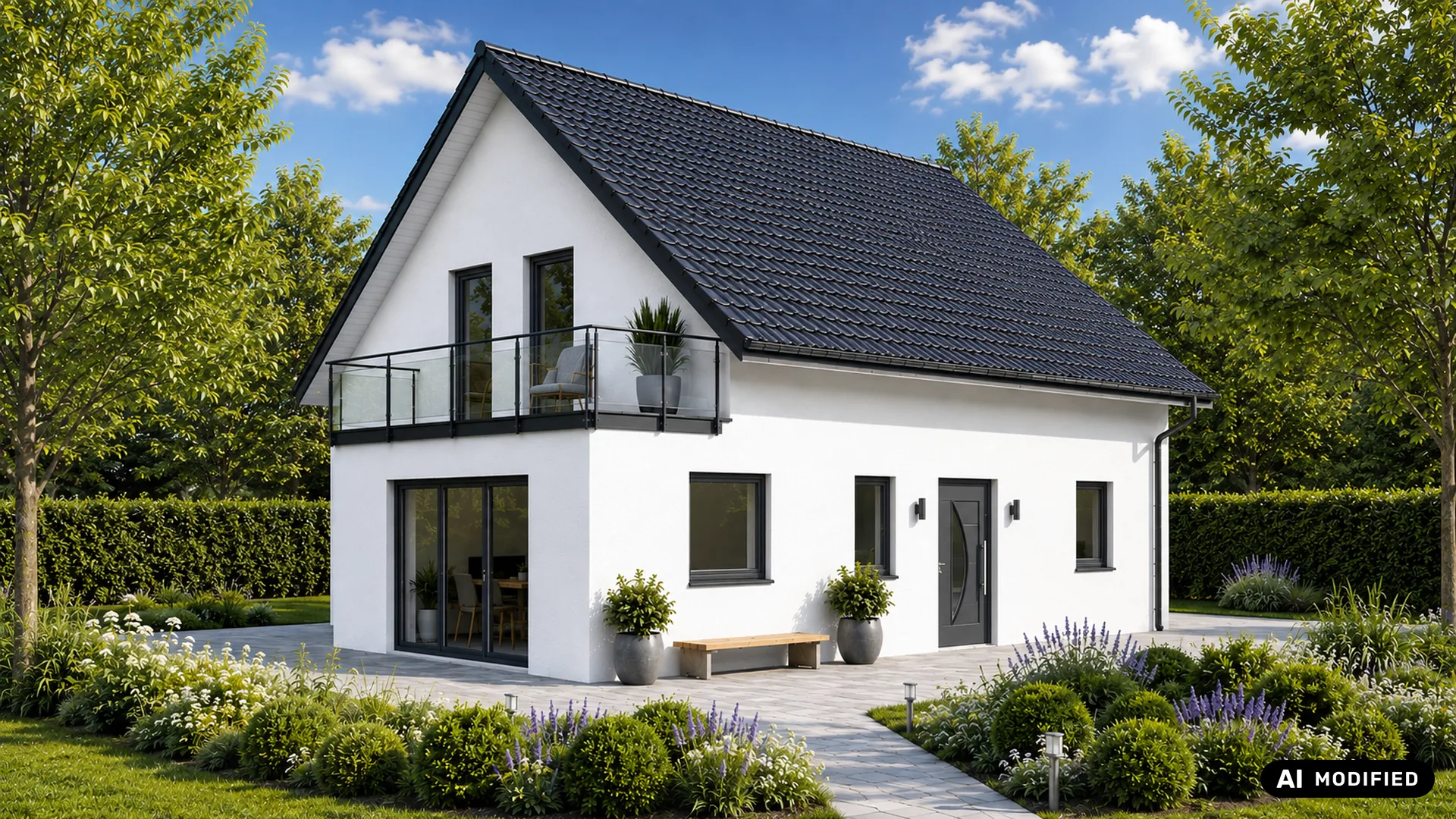 Gartenansicht des Mehrgenerationenhauses Secco